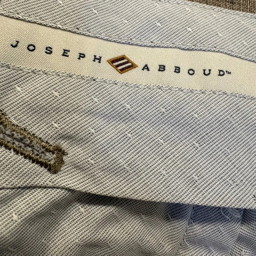 Joseph Abboud Dress Pants Mens 42x28 Tan 100% Linen Leomaster Italian Fabric